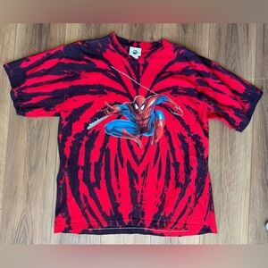 VINTAGE Spider-Man T-Shirt Universal Studios Tie-Dye 2000 Mens XL  Single Stitch
